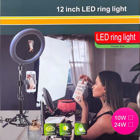 Other - 12-Inch LED Ring Light With Tripod, Bluetooth
Remote & Accessories (9 pi…